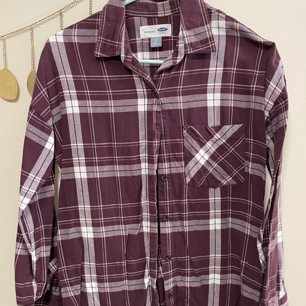 Old Navy Maroon Flannel